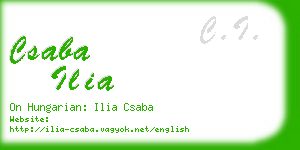 csaba ilia business card